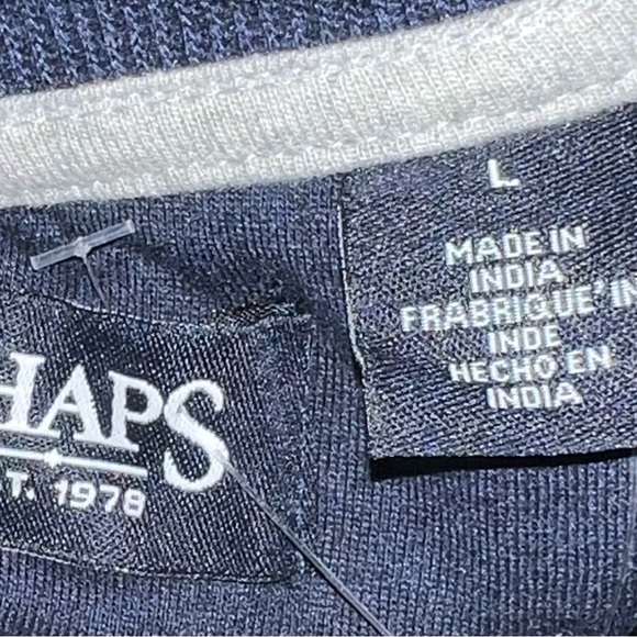 🆕 CHAPS NAVY MEN MOCK NECK TOP (L) NWT - Picture 5 of 9